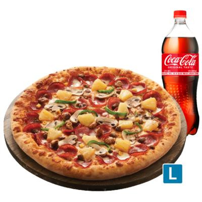 도미노피자 슈퍼슈프림L(오리지널)+콜라(1.25L)